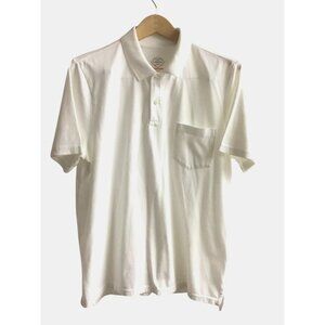 ST. JOHN'S BAY MEN'S WHITE POLO SHIRT SIZE MEDIUM